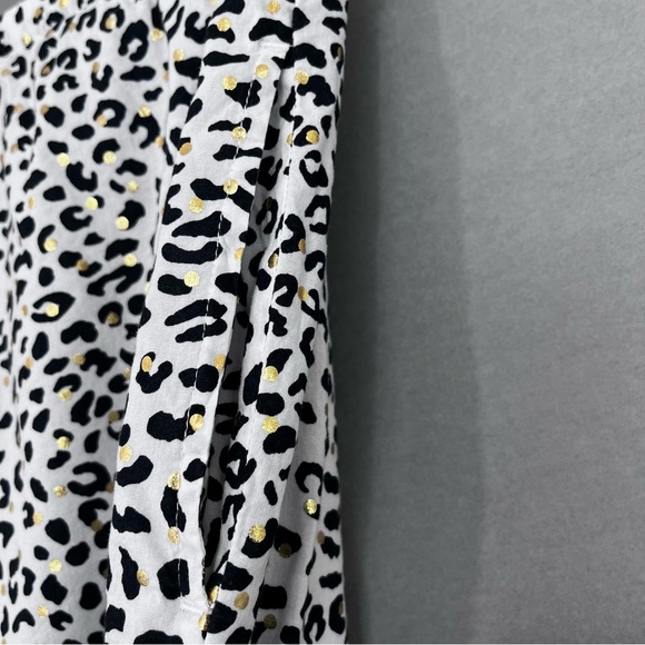 Victoria’s Secret Black Animal Print Gold Dot Lace Hem Pajama Pants - Picture 4 of 14